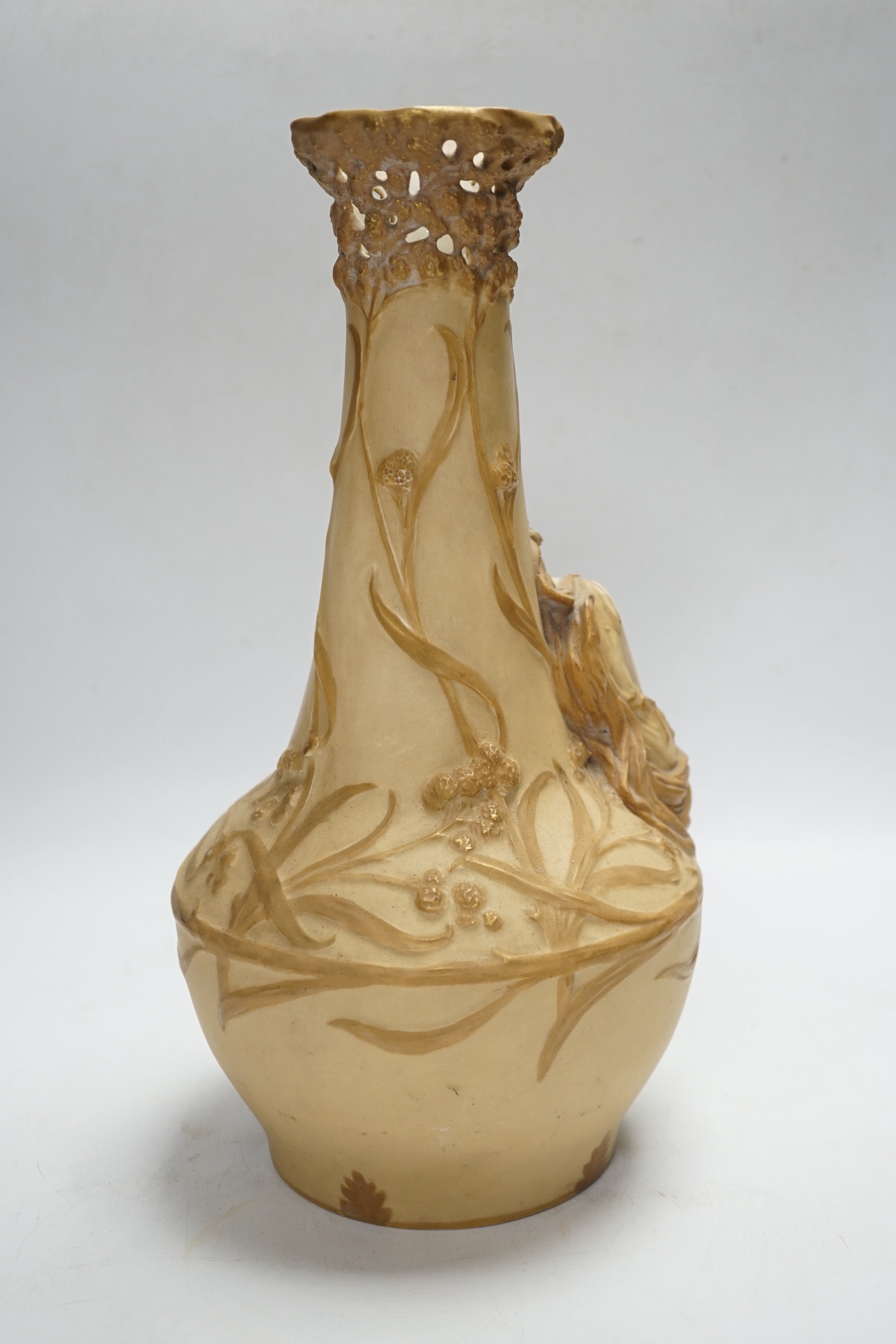 An Ernst Wahliss Vienna vase decorated with a female figure, 30cm